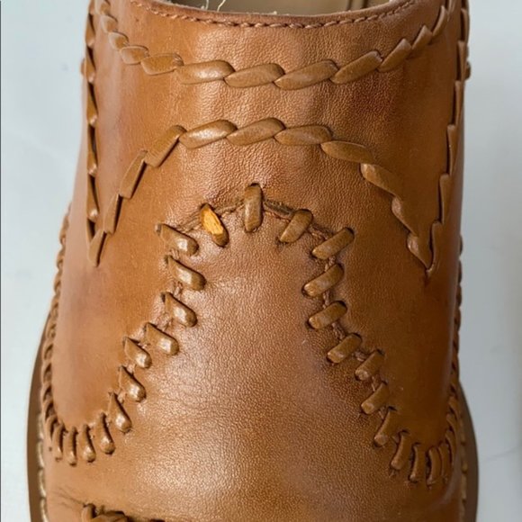 White Mountain Bronco Western Mules in  tan leather - Picture 4 of 12